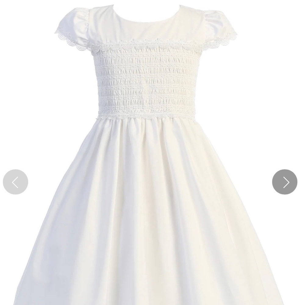 Girls smocked communion/baptism dress